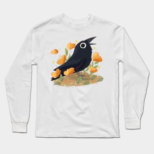 Cute crow illustration Long Sleeve T-Shirt